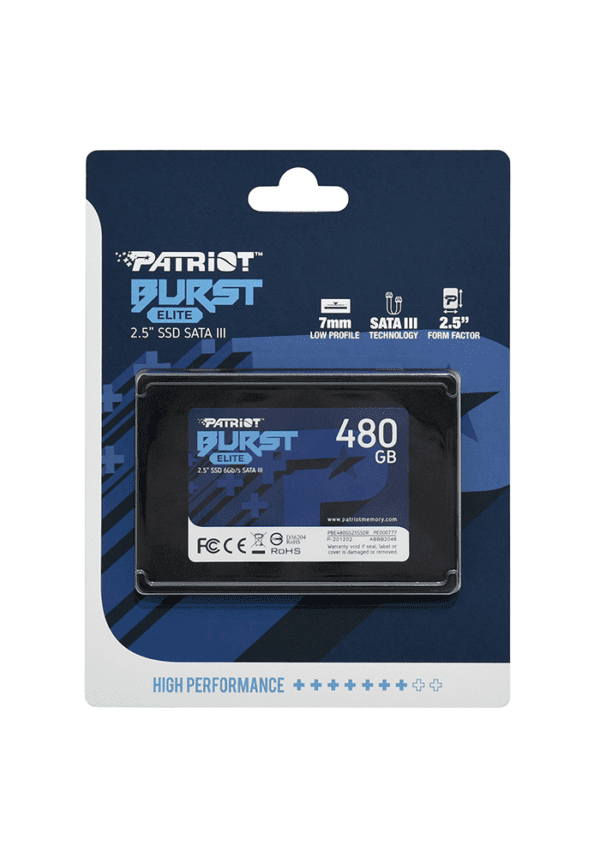 Твердотельный накопитель SSD Patriot Burst Elite, 480 GB, PBE480GS25SSDR